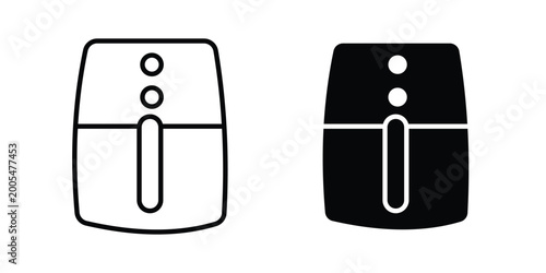 фотографія Air fryer icon vector symbol design set for web