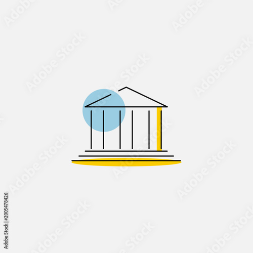 Canvas-taulu bank building for storing and transacting money