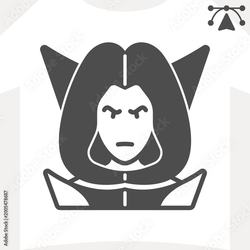 Принти на полотні Sorceress solid icon, enchanter concept