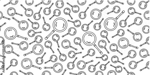 Loupe seamless pattern background. Seamless magnifying glass pattern. Magnifying glass doodle pattern background.	