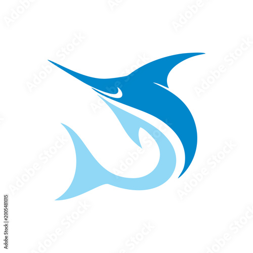 Modern marlin fish icon set in clean style. Suitable for app UI, web design, interface and digital product use.