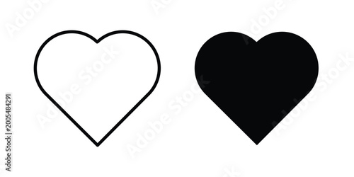 Schilderij op canvas Heart shape icon vector symbol design set for web