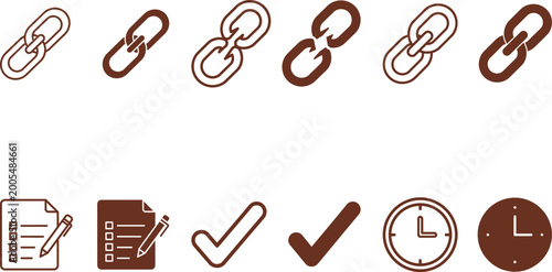 Brown icons for web design and productivity