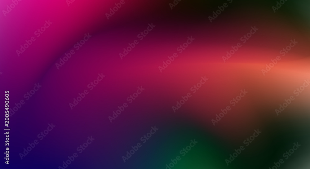 Obraz premium Abstract blurred background with smooth gradient transition from deep purple and magenta to warm orange and dark green