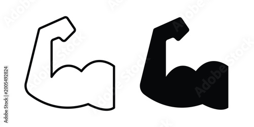 Fotografi Strong hand icon vector symbol design set for web
