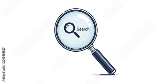 Bild auf Leinwand Magnifying glass with the word search inside.
