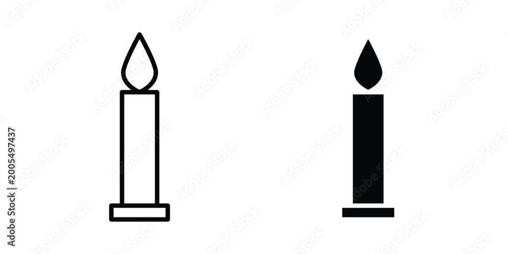 Fototapeta premium Candle icon black and white