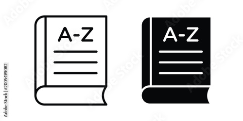 Photos Dictionaries icon black and white