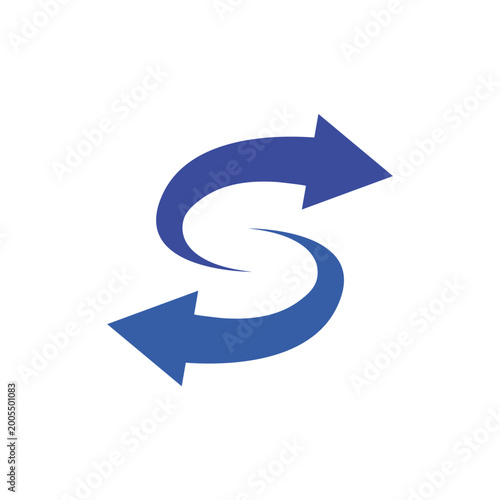Two-way arrow icon with an S shape