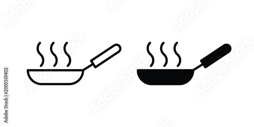 Tableau sur toile Frying pan icon black and white