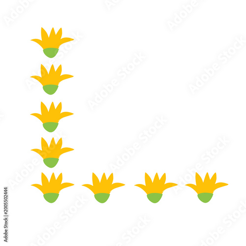 flower corner decoration on a white background