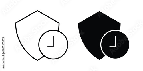 Cuadro en lienzo Long term protection icon black and white