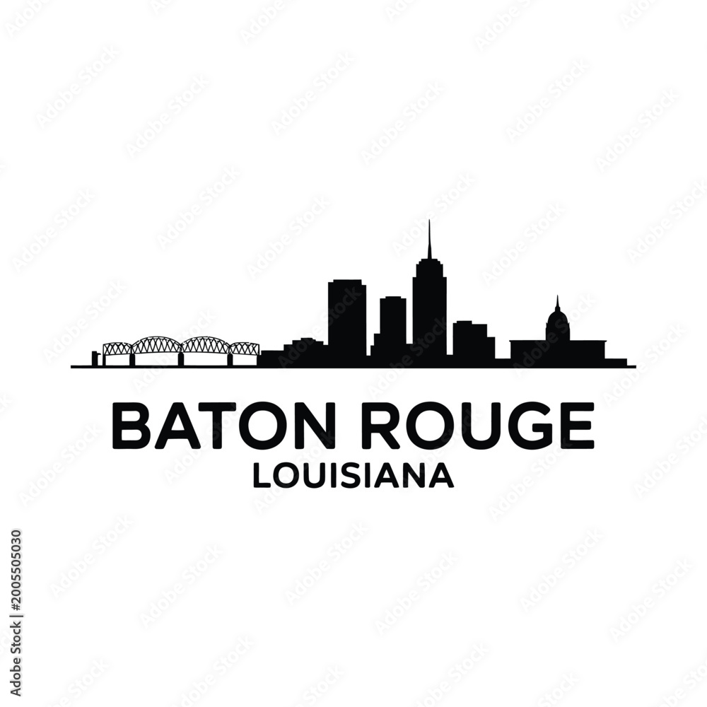 Fototapeta premium baton rouge skyline silhouette on white background