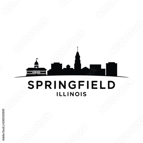 Картината върху платно springfield illinois skyline silhouette on white background