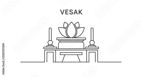 Foto Buddha statue on altar table.