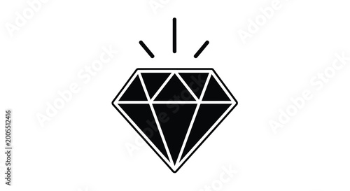 black diamond silhouette with radiating lines simple geometric design on a white background high quality professional detailed modern elegant stylish clean