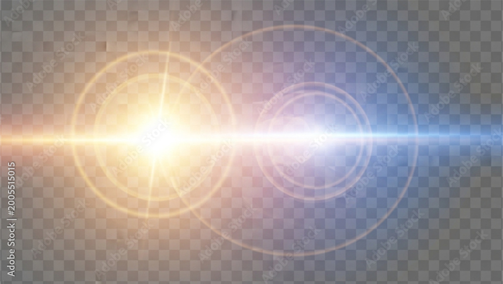 Fototapeta premium Abstract light beams glowing with transparent background overlay effect