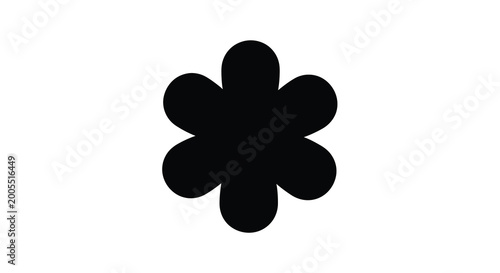 Konstfotografi Black clover silhouette on a white background a simple floral shape with rounded