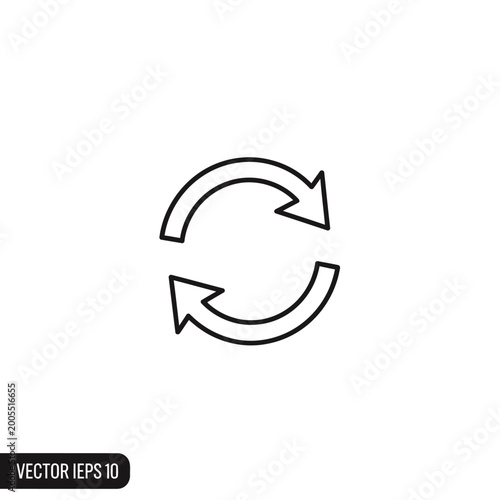 Circular arrows icon for refresh or recycle.
