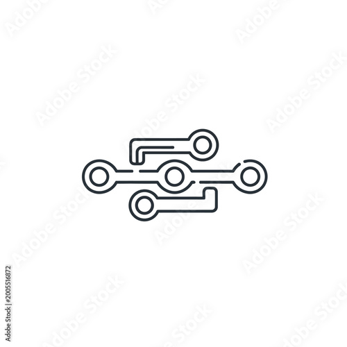 Simple line icon of interconnected links.