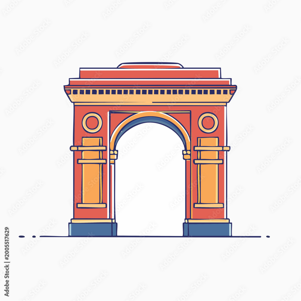 Fototapeta premium Stylized Illustration of an Archway