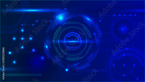 letters for design works.Abstract technology concept. Circuit board, high computer color background. Vector illustration