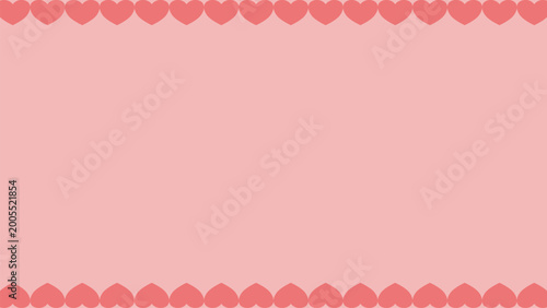 Pink decorative border design with heart pattern on fabric or paper for love wedding or feminine theme decoration