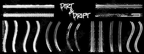 Konstfotografi Grunge tire tracks collection