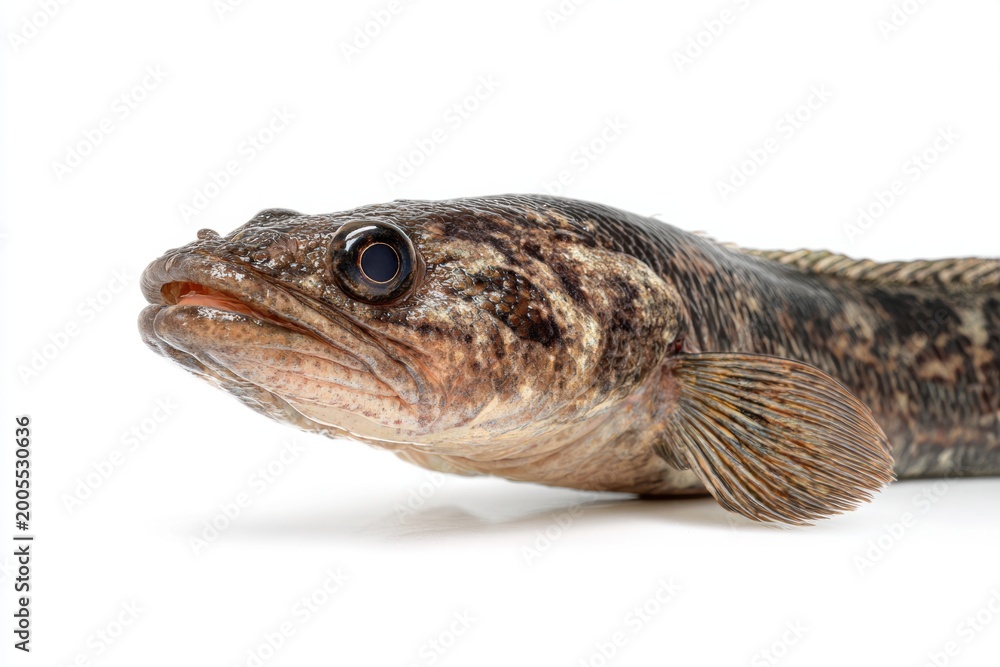 Fototapeta premium Close up of a snakehead fish head on white background