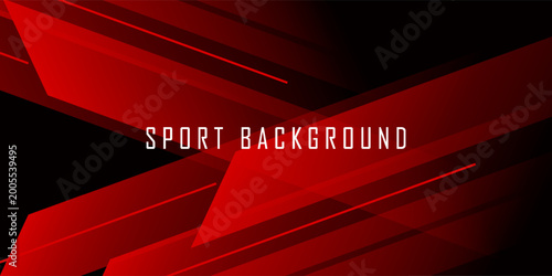 Dark red sport background with abstract geometric shape and halftone
