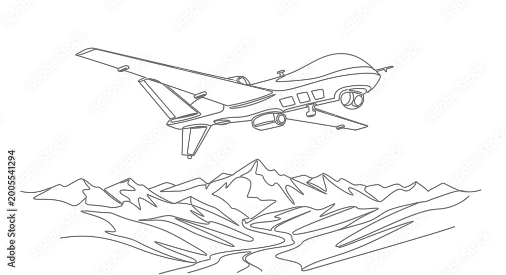 Fototapeta premium Drone flying over mountain range high.