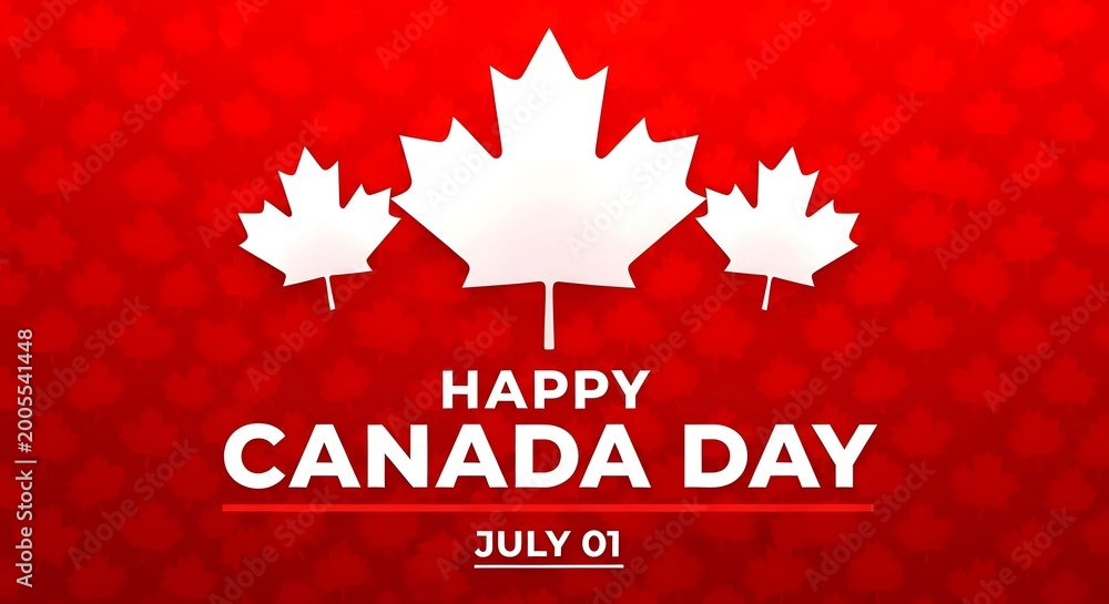 Fototapeta premium Celebrating canada day a festive illustration with maple leaves and patriotic colors