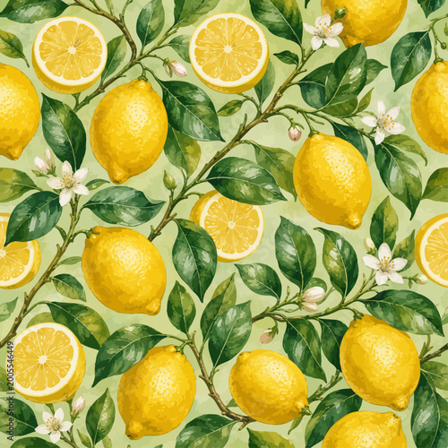 vintage_watercolor_lemon_branch_background