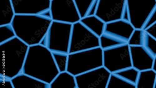 Midnight Blue Data Network Voronoi Cell Animation 4K Seamless Loop