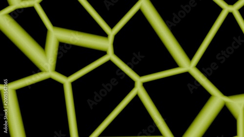 Neon Lime Creative Voronoi Cell Pattern Animation 4K Seamless Loop