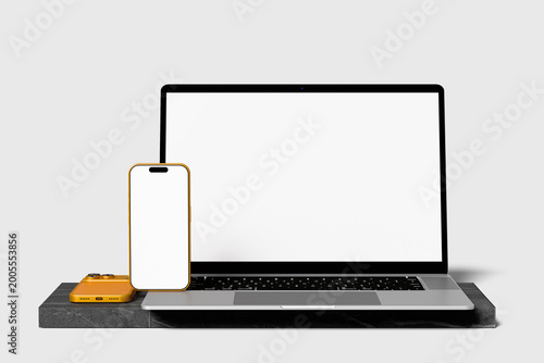 Laptop & Phone Blank Mockup