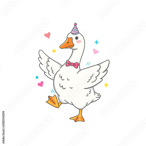 Birthday Theme Silly Goose clip art Illustration