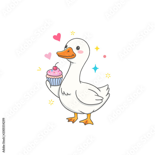 Birthday Theme Silly Goose clip art Illustration