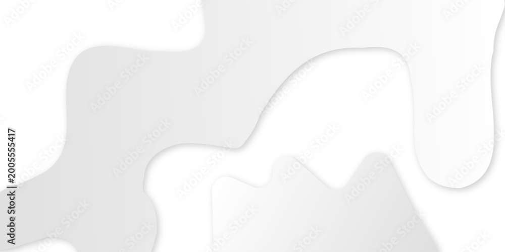 Fototapeta premium Paper cut art. Cut into waves and overlap. White and grey paper on a white background. Vector Illustration. Creative Architectural Concept. Light elegant dynamic abstract background. 