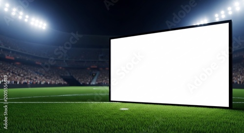 Blank Billboard Screen in Football Stadium Mockup