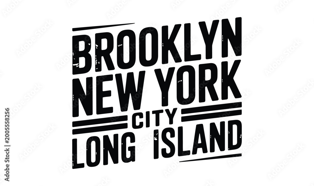 Fototapeta premium Vintage Brooklyn New York City Long Island Typography Vector for Athletic Apparel and T-Shirt Design