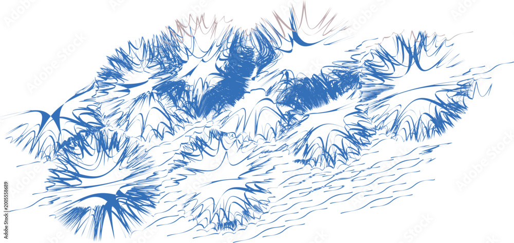 Obraz premium Abstract blue modern vector brain illustration