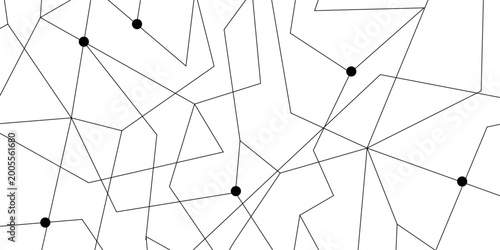 Abstract technology background from lines and dots. Plexus space geometrical backdrop. Geometric plexus structure cybernetic concept. Network nodes greyscale plexus background.

