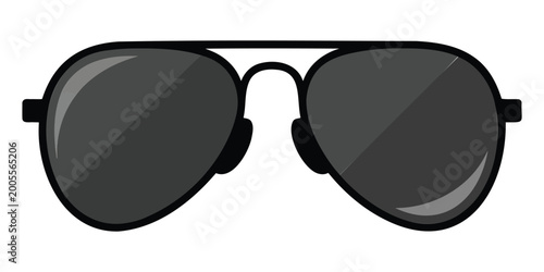 Black aviator sunglasses with dark lenses