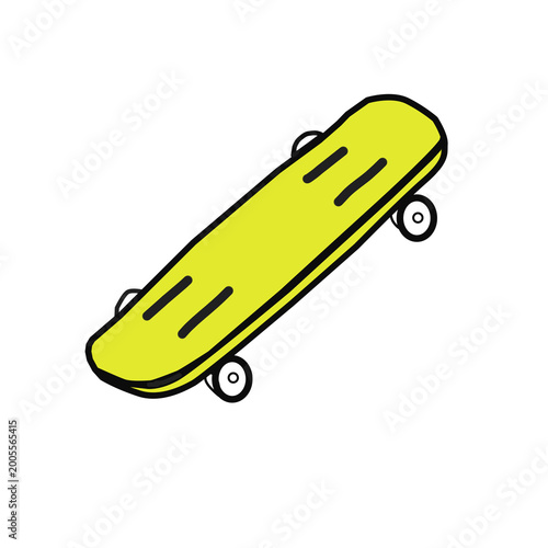 vector illustration of a yellow skatebaord 