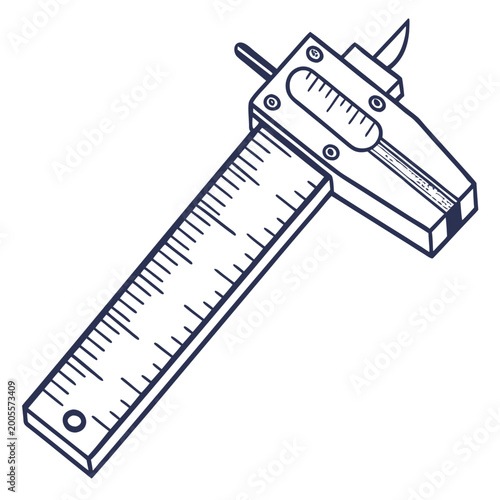 Foto Digital of a vernier caliper on a white background measuring tool precision inst