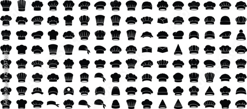 Foto Chef hats silhouettes icons