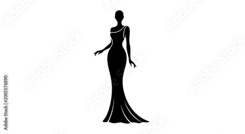 Fotografía Silhouette of woman in evening gown.