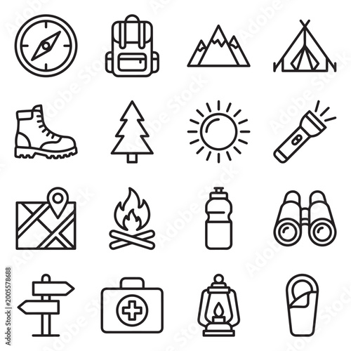 Minimal Outline Icons Collection – Smart Home, UI, Technology & Furniture Vector Icon Pack