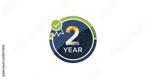 Two Year Warranty Badge Guarantee Assurance Quality.